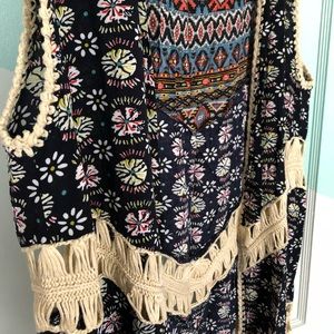 Umgee fringe vest kimono